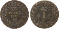 Frankreich 1 Decime Br Louis XVIII, BB (Strasbourg) -