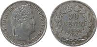 Frankreich 50 Centimes Ag Louis Philippe I, B (Rouen), winziger Schrötlingsriß -