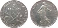 Frankreich 2 Francs Ag Semeuse, kleiner Randstoß -