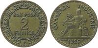 Frankreich 2 Francs AlBr Chambre de Commerce, seltener, Gad.533 -