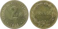 Frankreich 2 Franc AlBr France Libre, minimal fleckig -