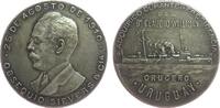 Uruguay Medaille Bronze versilbert Sievers Obsequio - auf den Stapellauf des Torpedokanonenbootes Uruguay, Büste nach links / das Boot, v. Rossi, -