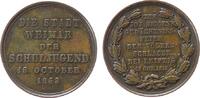 Städte Medaille Bronze Weimar - auf die 50-jährige Gedächtnisfeier der Völkerschlacht bei Leipzig, Sachsen, der Schuljugend gewidmet, beiderseit -