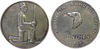 Schützen Medaille Silber München - 18. Deutsche Bundesschießen, knieender Schütze / Adlerkopf, v. Hans Lidl, ca. 40,3 MM, ca. 27,4 Gramm, Rand: CA -