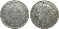 Frankreich 5 Francs Ag Ceres, Dritte Republik, A (Paris), kleine Randfehler -