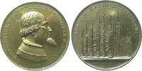 Italien Medaille Bronze vergoldet Mailand - auf den Baubeginn des Doms, Büste von Giovanni Galeazzo de Visconti nach rechts / Domansicht, v. Brog -
