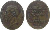 Rumänien Medaille Bronze Karl I (1866-1914) - auf sein 40. Regierungsjubiläum, Büste nach links / Schrift und eingepunzt: 1866 - 1906 - MELE, v. T -
