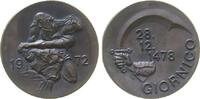 Schweiz Medaille Bronze Giornico (Tessin) - auf die Schlacht von 1478, männliche Gestalt räumt Felsen weg / Säbel, Signatur: PEKA, ca. 33 MM, hel -