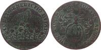 Rechenpfennig 1734 Harz-Münzmeisterpfennige Kupfer Brauns Johann Albrecht - Harz, Zellerfeld, Beet mit Blumen im Regen / Wappen, ca. 26,5 MM fast...