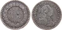 GB Großbritannien ab 1708 1 Shilling 6 Pence Token Ag Georg III, 18 Pence, Punze EW, kleiner Kratzer, kleine Randstöße -