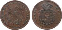 Portugal 10 Reis Ku Maria II, mit Gegenstempeln APC (4x) -