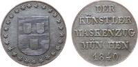 München Miniaturmedaille Bronze versilbert München - auf den Künstler-Maskenzug, Wappen / Schrift, ca. 14 MM -