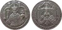 Städte Medaille Bronze versilbert Rothenburg ob der Tauber - auf 750 Jahre Stadtrecht, Brustbild Friedrichs I. mit Reichsinsignien / Adler mit z -