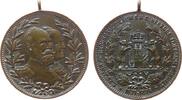 vor 1914 tragbare Medaille Bronze Friedrich I. (1871-1904) - auf sein 25tes Regierungsjubiläum, die Brustbilder des Herzogspaares im fast geschlossenen Lor -