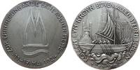 Köln Medaille Bronze versilbert Köln - Erinnerung an die erste Kölner Messe 1924, historisches Oberländer Rheinhandelsschiff vor Stadtfront / -
