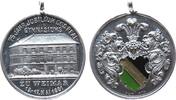 Städte tragbare Medaille Aluminium teilemailliert Weimar - auf das 75-jährige Jubiläums des real-Gymnasiums, Wappen / das Gymnasium, ca. 33,5 MM, die mit -
