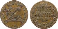 Schützen Medaille 1887 Bronze Frankfurt - auf das IX. Deutsche Bundesschießen, und Jubiläumsschießen, Schießscheibe an Baum / Mehrzeiler, ca. 23,...