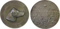 Tiere Medaille Bronze versilbert Elbersfeld - für bestes Glatthaar, Deutscher Foxterrier Club, Hundekpopf nach rechts / Gravur, ca. 40 MM, ca. -
