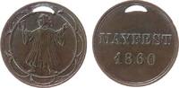 München Jeton Bronze Mayfest (der Künstler) - 1860, Bayern, Münchner Kindl / Schrift, ca. 20,2 MM, oben halbmondförmig gelocht, dieses Fest wu -
