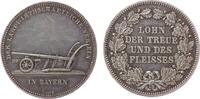 Preismedaille o.J. Silber Bayern - der Landwirtschaftliche Verein in Bayern, für Dienstboten, Pflug / Lohn der Treue und des Fleises im Eichenkra...