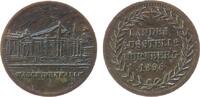 Städte Miniaturmedaille Bronze Nürnberg - auf die Landesausstellung, Maschinenhalle / Schrift, ca. 12,8 MM, feine Kratzer -