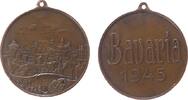 Städte tragbare Medaille Bronze Nürnberg - Bavaria 1945, Stadtansicht / Schrift, ca. 40 MM, vermutlich als Souvenir für US-Besatzungsmacht, kleine Randfe -