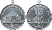 Städte tragbare Medaille Zinn Wiesbaden - auf die Einweihung des königlichen Theaters, Ansicht des Theaters / geflügelte weibliche Gestalt, v. Beyenbach -