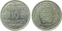 Tunesien Franz. 10 Francs Ag Ahmed, Bey (1929-1942), AH1353 -