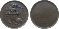 Frankreich Medaille Bronze Bibelgesellschaft - Societe Biblique, Engel mit Bibel fliegt über Erdkugel / 8-zeiliges Bibelzitat, v. Desnoyers, ca. 41, -