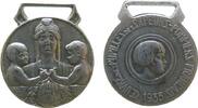 Frankreich tragbare Medaille Bronze versilbert Feuerwehr - Kinderhilfswerk, die Marianne mit zwei Kindern / Büste und Schrift, ca. 25 MM -