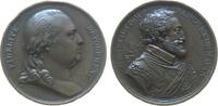 Frankreich Medaille Bronze Louis XVIII. (1814-1815-1824) - auf Henri III., Büste nach rechts / Brustbild nach rechts, v. Droz und Andrieu, ca. 40,5 -