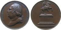 Paris Medaille Bronze Louis XVIII. (1814-1815-1824) - auf die Errichtung eines Reiterstandbild für Ludwig XIV, Büste nach links / Das Reitersta -