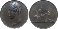 Frankreich Medaille Bronze Charles X (1824-30) - auf seine Krönung in Reimes, Büste nach links / Erzbischof salbt den knieenden König - links die Kr -