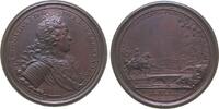 Frankreich Medaille Bronze Leopold I. (1690-1727) - auf die Erneuerung der Brücken und Straßen, Lothringen Herzogtum, Brustbild nach rechts / ein Re -