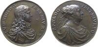 Frankreich Medaille Zinn bronziert Louis XIV. (1643-1715) - auf die Vormundschaft durch seine Mutter Anna, Brustbild nach rechts / Anna mit hochgebu -