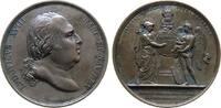 Frankreich Medaille Bronze Louis XVIII. (1814-1824) - auf die Geburt des Herzogs von Bordeaux, Büste nach rechts / la France und ein Genius mit Neug -