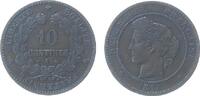 Frankreich 10 Centimes Br Ceres, A (Paris), kleine Randfehler -
