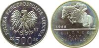 Polen 500 Zlotych Ag Olympische Spiele 1988, Reiten, Patina -
