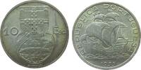 Portugal 10 Escudos Ag Segelschiff -