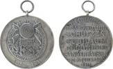 Schützen tragbare Medaille Bronze versilbert Sangershausen - auf das 75jährige Schützenjubiläum, Zielscheibe vor gekreuzten Flinten / Schrift, ca. 30 MM -