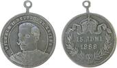 vor 1914 tragbare Medaille Bronze versilbert Wilhelm II - auf seinen Regierungsantritt, Büste nach rechts / Krone über Datum, ca. 26 MM -