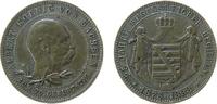 vor 1914 Medaille Bronze versilbert Albert (1873-1902) Sachsen - auf 25 Jahre segensreiche Regierung, ca. 28,5 MM, entfernte Öse -