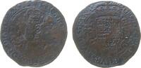 Niederlande Rechenpfennig Kupfer Karl II von Spanien (1665-1700), Brüssel, Finanzkammer, gekrönter mehrfeldiger Wappenschild, behängt mit der Vliesordenke -