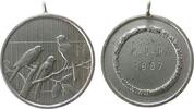 Tiere tragbare Medaille Silber K.V.H. - Kanarienzüchter von Hessen, Kanarienvögel / Schrift, ca. 34,5 MM, ca. 15,8 Gramm -