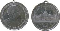 Städte tragbare Medaille Aluminium Leipzig - auf die Sächsisch-thüringische Industrie- und Gewerbeausstellung, Büste von König Albert von Sachsen nach re -