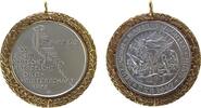 Tiere tragbare Medaille Silber teilvergoldet Deutscher Kanarienzüchter Bund - auf den 100. Jahrestag, div. Kanarienvögel / Schrift und stiilisierte Kana -