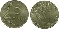 Peru 5 Centavos Me Schön 17a, ..cuarenta y dos, fleckig -