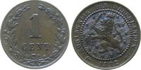 Niederlande 1 Cent Br Wilhelm III, minimal Grünspan -
