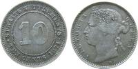 Straits Settlements 10 Cents Ag Victoria (1837-1901) -