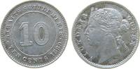 Straits Settlements 10 Cents Ag Victoria (1837-1901) -